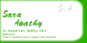 sara apathy business card